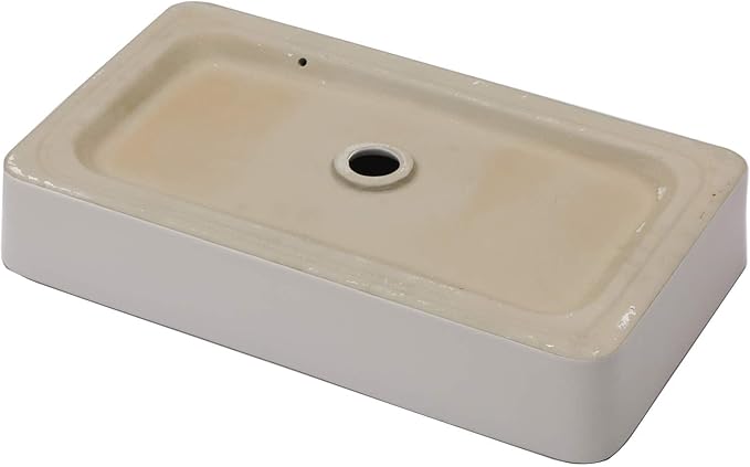 Mocoloo Rectangle Vessel Sink Above Counter 24"X16" Bathroom Sink Countertop White Porcelain Ceramic Lavatory Vanity Sink Basin