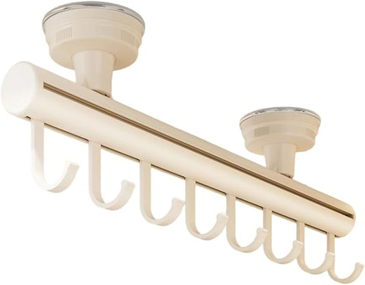Vertical Space Saving Pull Out Suction Cup Clothes Hanger for Wardrobes Organization Without Drilling Modern Styles Strong Suction
