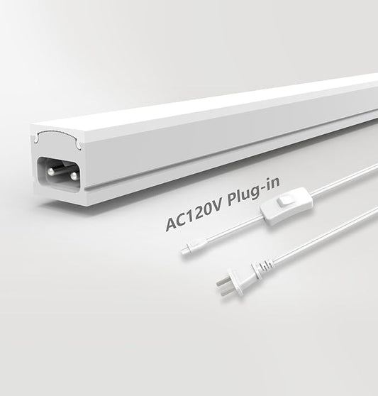 Leetdud Under Cabinet Lighting Plug in, 16 Inch 1 Pc, Linkable AC120V 3CCT 3000K/4000K/5000K Ultra Slim, LED Under Cabinet Lights for Counter Light, Kitchen, Shelf, Sink, Workshop, Desk, White