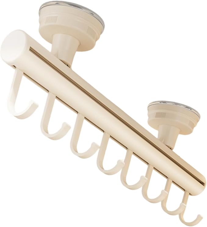 Vertical Space Saving Pull Out Suction Cup Clothes Hanger for Wardrobes Organization Without Drilling Modern Styles Strong Suction