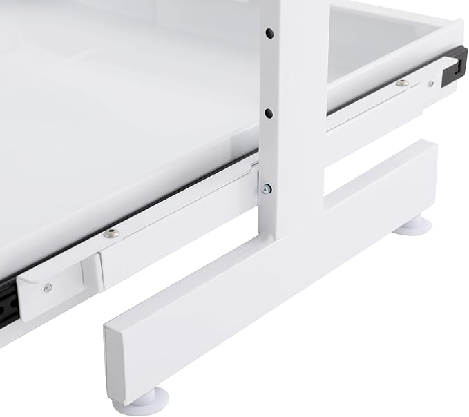 2-Tier Pull Out Cabinet Organizer, Pull out Drawers for Cabinets, No Drill Adjustable Roll Out Shelves Sliding Cabinet for Kitchen,Bathroom,Pantry,Under Sink Storage (White)