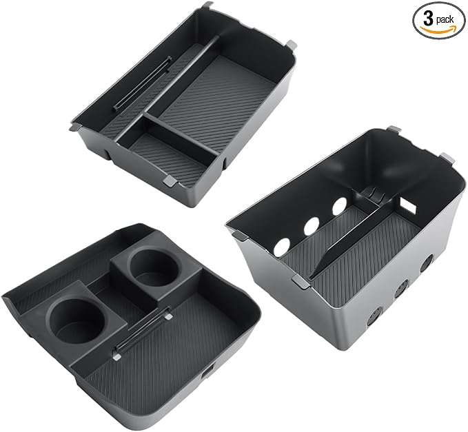 CDEFG 3Pcs Center Console Organizers for 2026 Hyundai Palisade, for 2026 Hyundai Palisade Accessories Middle Console Dual Organizers Armrest Storage Box & Lower Console Tray(Only for Split Armrest)