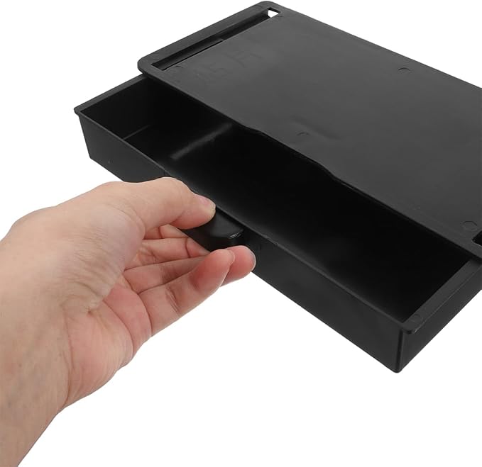 SHERCHPRY 2pcs Under Desk Slide Out Drawer Organizer for Office and Home No-drill Self-adhesive Hidden Storage Box for Stationery Cosmetics and Small Items Easy-access Pull-out Tray for Desk