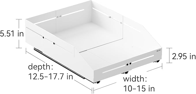 Cabinet Organizer - Zero-Drill Installation, 4-Way Expansion, Modern Design for Kitchen & Pantry Depth (12.5"-17.7") & Width (10"-15")