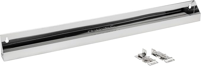 Rev-A-Shelf 31" Slim Tip-Out Sink Tray for Kitchen and Bathroom Base Cabinets, Stainless Steel Sponge Holder, Min Opening Width of 33.25", Silver, 6541-31-52