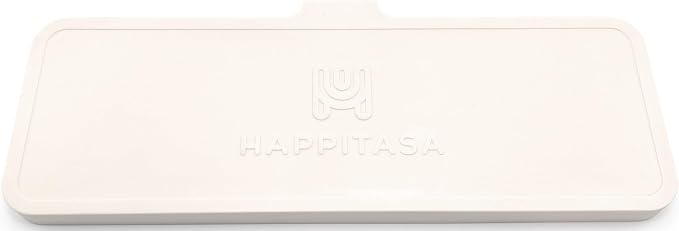 Silicone Soap Dish Tray and Sponge Holder with Drain Chute, Rectangular, Kitchen and Bathroom Sink Organizer (Vanilla Cream, 12"x4")