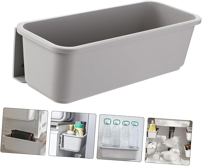 PRETYZOOM Cabinet Pull Out Storage Organizer for Shelf Drawer No Drill Installation Grey Plastic for Pantry and Cabinet