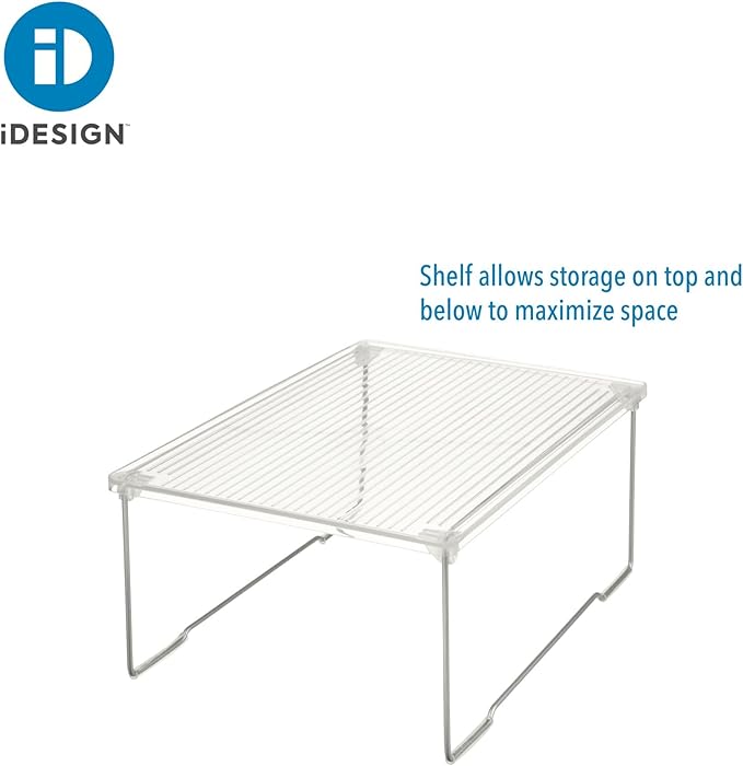 iDesign Recycled Plastic Stackable Bathroom Shelf Riser – Clear