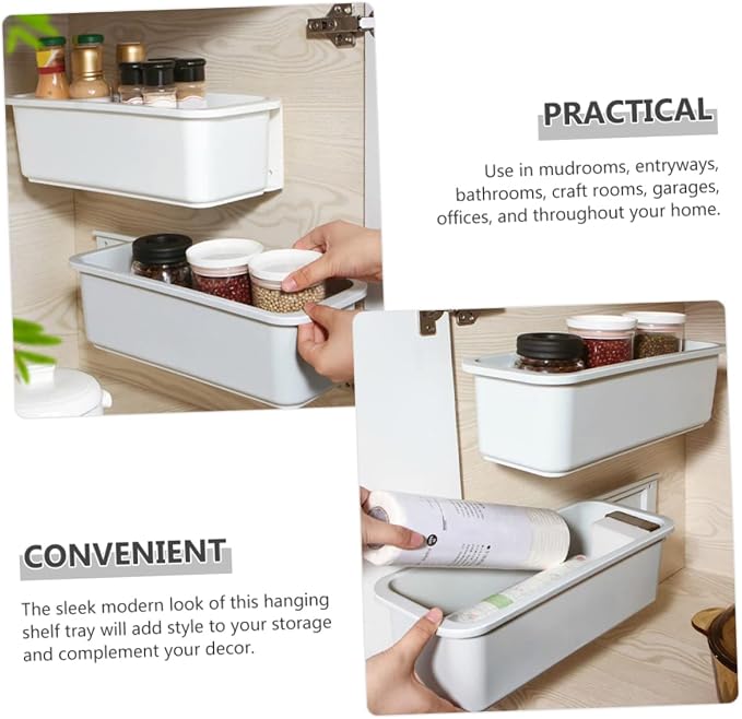 Self-adhesive Wall Mount Storage Container Expandable Hanging Organizer for Kitchen Bathroom Closet