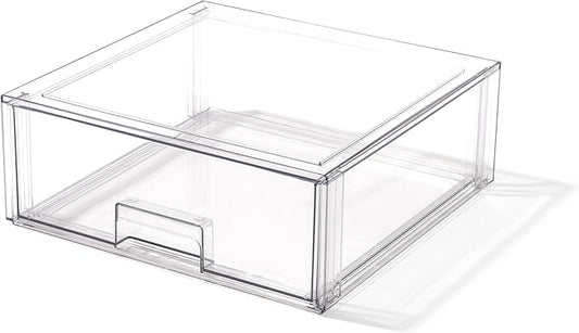 BINO | Stackable Storage Drawers, X-Large - Clear | THE CRATE COLLECTION | Storage Bins With Drawers | Bathroom Organizers | Under Sink Organizer | Vanity Cabinet Home Organization