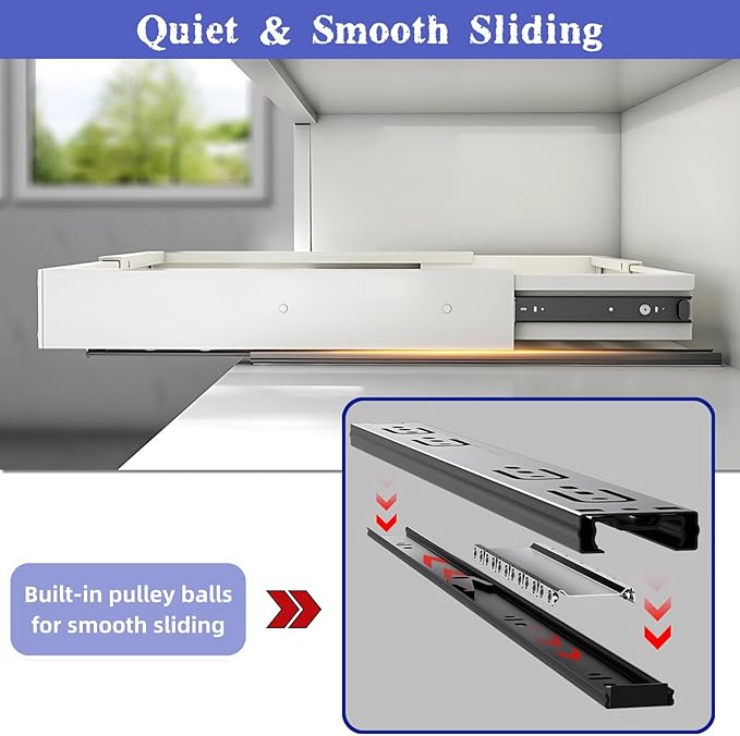 1/2 Pack Pull Out Cabinet Organiser, Extendable Slide Out Drawers, No Drilling and Nailing, for Kitchen Cupboard, Living Room, Home(Size:2 Pack,Color:White)