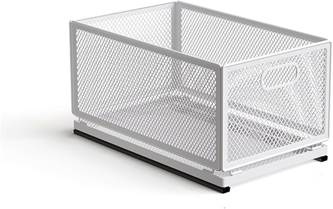 Pull Out Cabinet Organizer, Slide Out Drawers Fixed with Adhesive Nano Film, Pantry Shelves Sliding Drawer Storage Organization for Kitchen/Bathroom/Bedroom (15.7*9.4*8.3inch/40*24*21.2cm)