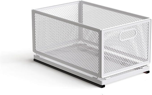 Pull Out Cabinet Organizer, Slide Out Drawers Fixed with Adhesive Nano Film, Pantry Shelves Sliding Drawer Storage Organization for Kitchen/Bathroom/Bedroom (15.7*9.4*8.3inch/40*24*21.2cm)