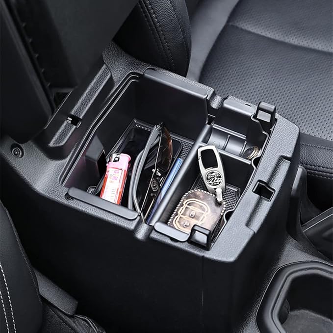 YOCTM Center Console Organizer for Jeep Wrangler JL Gladiator JT 2018 2019 2020 2021 2022 2023 2024 Tray Insert Armrest Box Secondary Storage Black Interior Accessories