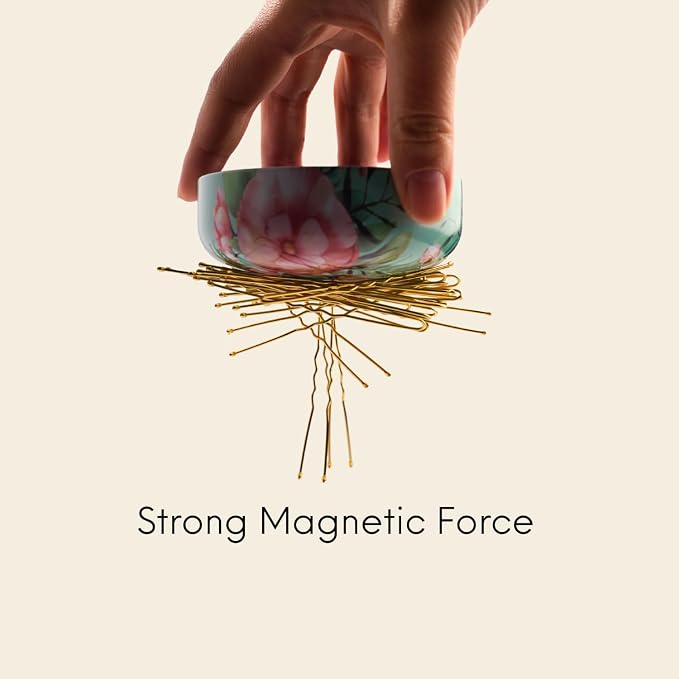 Magnetic Bobby Pin Holder, 2-in-1 Design Bobby Pins Collector and Storage, Hair Accessories Organizer, Magnetic Paper Clip Holder, Green