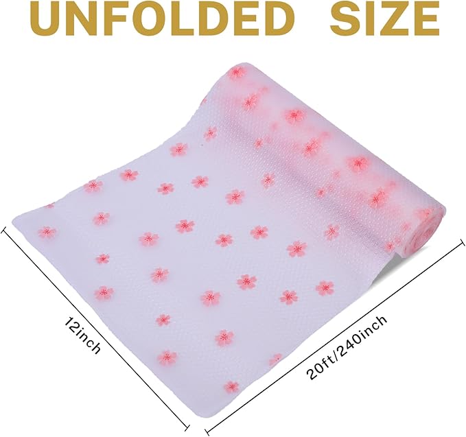 Contact Paper and Shelf Liner for Kitchen Cabinets 12" x 240", Drawer Liners Shelves Non Adhesive Non Slip Waterproof Clear Plastic, Dresser Pantry Bathroom Refrigerator Protector Under Sink Mat