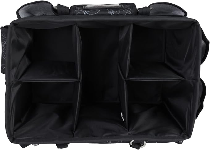 Everything Mary Deluxe Store & Tote Organizer – Black & White Floral Craft Bag with Handle – Collapsible Storage for Scrapbooking, Sewing, DIY Tools & Art Supplies