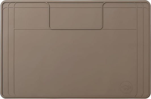 The Original Under Sink Mat - Silicone Waterproof mat, Trimmable, Easy to Clean, Kitchen cabinet liner, Under sink protector mats, Drip Tray with Lip (Brown, 31" x 22")