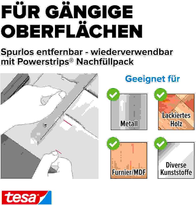 tesa Pull Out Extendable Kitchen Drawer - Self-adhesive Floor Slide for Kitchen Cabinets - Drill Free Drawer Runners - Telescopic Organiser for Kitchen Utensils