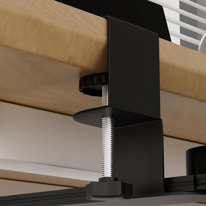 diowewea No-Drill Under-Desk Keyboard Tray, Tray with Adjustable C Clamp, Drawer Desk Extender, Pull Out Keyboard Holder, Black Black
