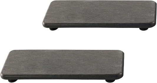 NiuYichee 2 Pcs Water Absorbing Stone Trays, Kitchen/Bathroom Sink Soap Dish, Diatomite Tray Used for Hand Soap & Cosmetic Bottles in The Modern Home, 3.15" W x 6.3" L, Dark Gray