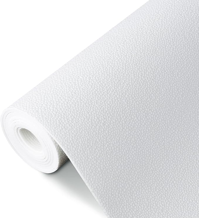 WochiTV Shelf Liner for Cabinets, Drawer 11.8 x 354 inches, Non Adhesive Non Slip Foam Mat for Kitchen, Pantry, Bathroom, Cupboard, Garage, Closet, Shelves, Drawer, Tool Box, White