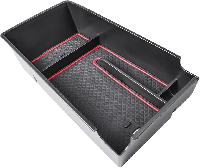 HGWEI Center Console Organizer Compatible with 2021 2022 2023 2024 2025 2026 Kia K5 DL3 GT Line Interior Accessories, ABS Insert Tray Armrest Storage Box, Red