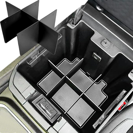 Center Console Organizer Dividers for 2019-2022 GMC Sierra/Chevy Silverado 1500 Accessories /2020-2023 Chevy Silverado/GMC Sierra 2500HD/3500HD, Fit Full Console w/Bucket Seats Only