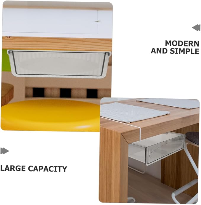 Uonlytech Desk Drawer Organizer Adhesive Storage Box for Stationery Tools More Practical Desk Attachment for Easy Access and Space Saving No Tools Required