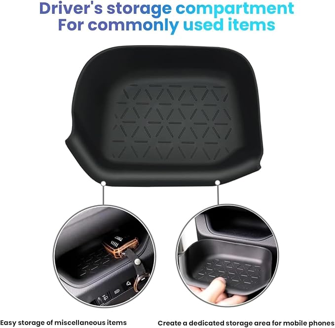 for RAV4 Driver Storage Box Organizer Mat Driver's Interior Insert Tray Center Console Organizer Tray Compatible with Toyota RAV4 2023 Accessories 2022 2021 2020 2019 - Non-Slip Anti-Dust