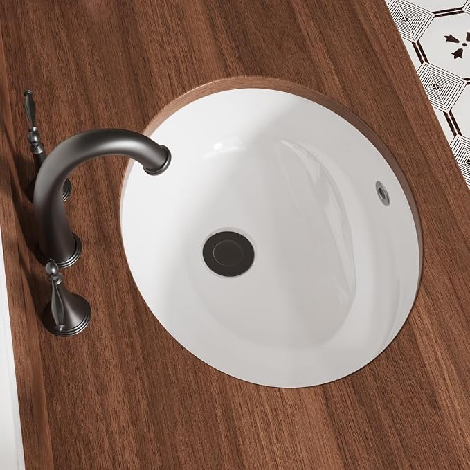 16.5"x13.4" Oval Shape Small Undermount Bathroom Vessel Sink, Ceramic White Vanity Top Sink with Overflow