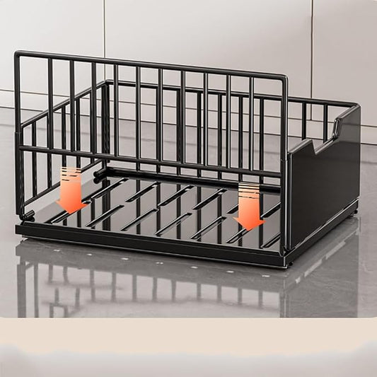 IDEALHOUSE Pull Out Cabinet Organizer, No Drill Slide Out Drawers Pull Out Home Organizers, Metal Pantry Pull Out Shelves for Kitchen Cabinets, Height 7 inches