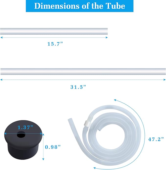 Sink Soap Dispenser Extension Tube kit with Upgraded Check Valve, 47”Silicone Tube, Prevent Backflow, Fit Most Soap Dispenser, No Need to Fill The Little Bottle Again （2 Pack）