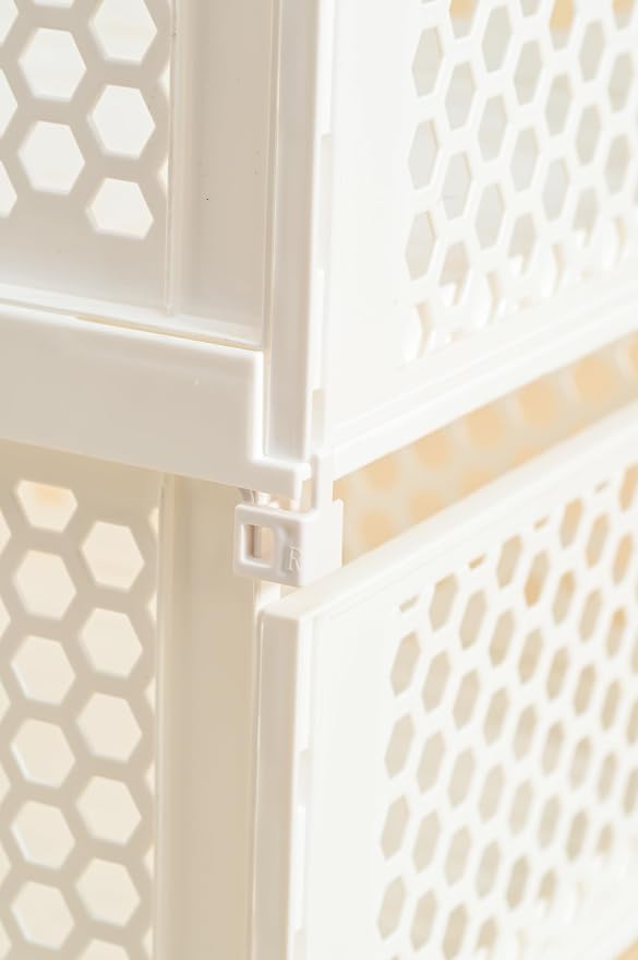 Pull-out Plastic Storage Basket,Stackable Closet Organizers Drawer Anti-Tipping, Reinforced Stable Shelf Container for Bathroom Laundry Room Storage, Space-Saving Clothes Storage (white, Large-5pcs)