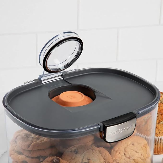 Progressive ProKeeper International Airtight Food Storage Container with Terracotta Disk for Freshness, Stackable & Dishwasher Safe, Ideal for Cookies, Baked Goods, & More, 3 & 5 Quart Set