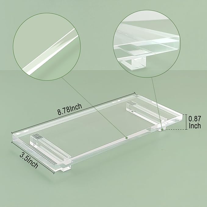 Pedestal Soap Dish Tray Acrylic Riser Stand for Kitchen Bathroom, Clear