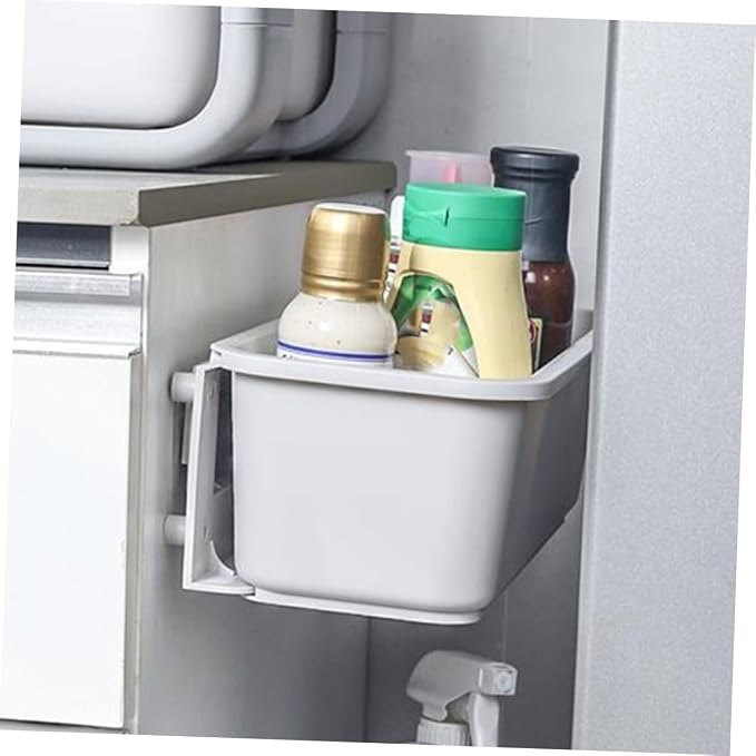 PRETYZOOM Cabinet Pull Out Storage Organizer for Shelf Drawer No Drill Installation Grey Plastic for Pantry and Cabinet