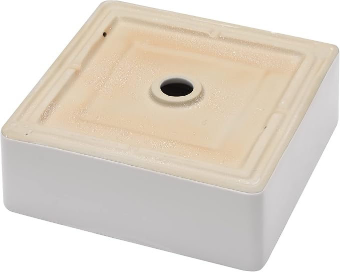 Mocoloo Square Bathroom Vessel Sink - 15 x 15 Inch Bathroom Sinks Above Counter Porcelain Ceramic Vanity Top Square Countertop Small Bathroom Modern Vessel Sinks