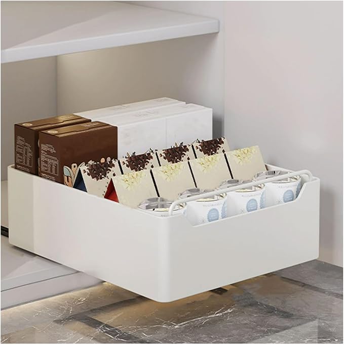 Home Storage Pull Out Cabinet Organizer,No Drilling, Raised Design, Removable for Easy Cleaning,Kitchen & Bathroom Storage Shelves
