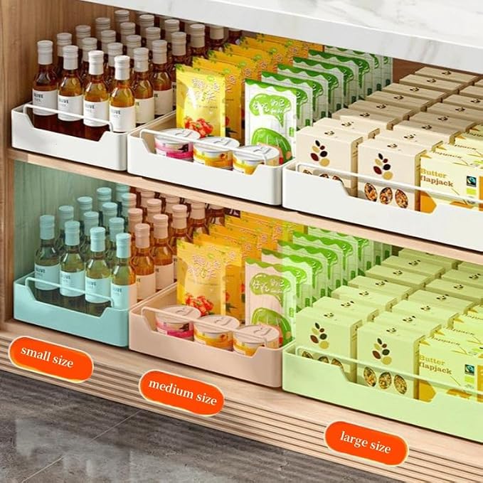 Pull Out Kitchen Cabinet niser Slide Out Drawers for Cupboards No Drill Extendable Storage Solution Easy Stick On Design 40cm Wide Pull Out Drawer System，Width 30cm