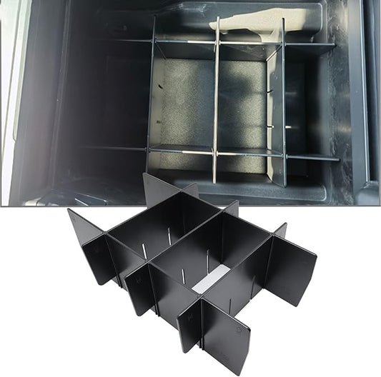 Center Console Organizer Divider for Ford F150 2021 2022 2023 2024 2025 Accessories Insert Armrest Interlock Secondary Storage Tray Box ABS Material