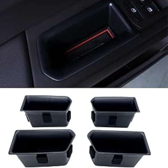 Compatible with VW Atlas and Cross Sport 2018 2019 2020 2021 2022 2023 Accessories Door Grab Handle Storage Box Organizer Tray (Not fit for 2024)