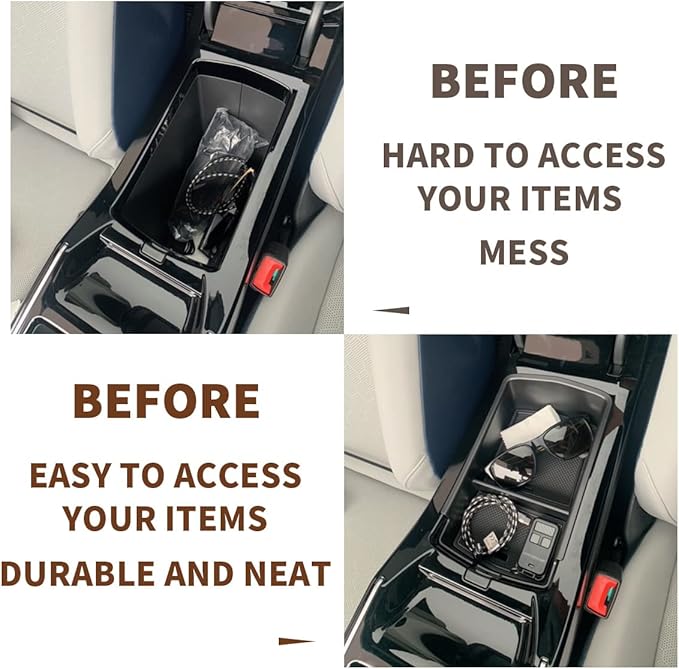 Muslogy for 2023 2024 2025 2026 VW ID.4 ID6 Storage Box Organizer Center Console Tray Interior Accessories Compatible with Volkswagen ID4 ID.6 (2023-2026 Center Console Tray)