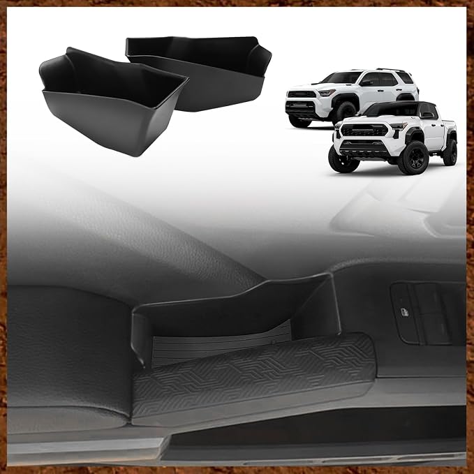 Muslogy Front Door Handle Inserts Box Interior Storage Organizer Compatible with 2024 2025 2026 Toyota Tacoma&2025+ 4Runner Accessories Door Grab Handle Pocket Side Armrest Phone Pocket Organizer 2PCS