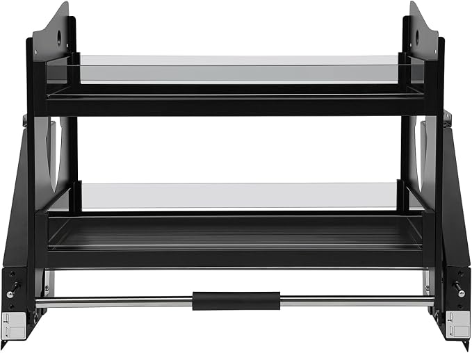 2-Tier Stainless Steel Pull Down Organizer, Ideal Slide out Spice Rack for Cabinet, Blind Corner Cabinet with 4 Baskets (Pull Down)