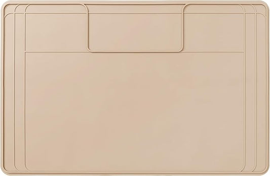 The Original Under Sink Mat - Silicone Waterproof mat, Trimmable, Easy to Clean, Kitchen cabinet liner, Under sink protector mats, Drip Tray with Lip - 34" x 22" or smaller - Beige