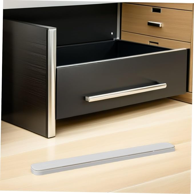 8pcs White Cabinet Drawer Slides Adhesive No-Drill Plastic Drawer Slide Tracks Bottom Mount Furniture Guides for Kitchen Cabinet Pullout Organization