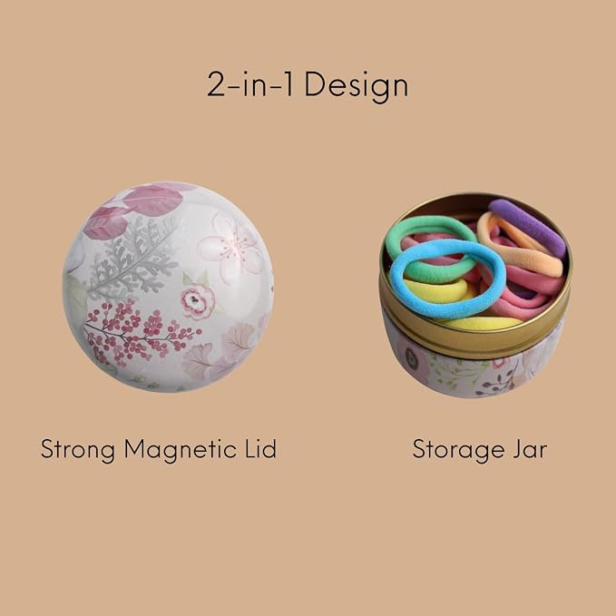 Magnetic Bobby Pin Holder, Magnetic Pin Holder for Vanity, 2-in-1 Design Paper Clip Holder, Vanity Storage Hair Accessories Organizer, Bobby Pin Case, Pink