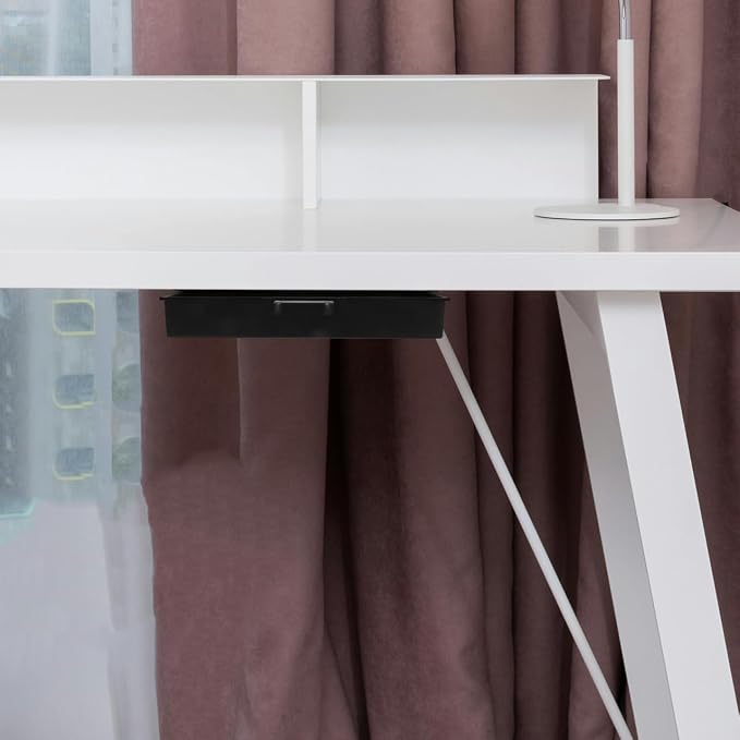 Adhesive under Desk Storage Box Hidden Slide Out Drawers No Drill Installation Desk Organizer for Home Office Kitchen 9.25X4.13X1.37In