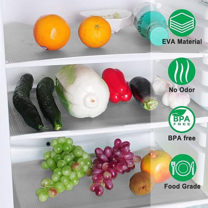 Waterproof Shelf Liner No Slip Drawer Liner for Bathroom, Non Adhesive Kitchen Cabinet Mats EVA Plastic Drawer Mats Roll for Closet, Shelves, Cupboard, Countertop, Fridge Liner -Light Grey 17.7"×78.7"